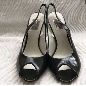ZARA DARK BROWN PEEP TOE HIGH HEEL SHOES